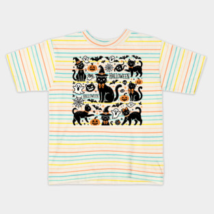 Spooky Halloween Cats, For Cat Lover Kids T-Shirt