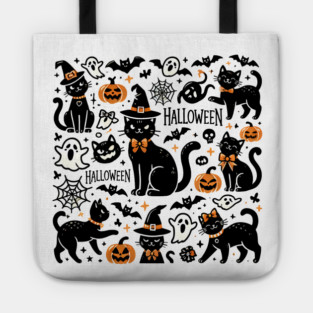 Spooky Halloween Cats, For Cat Lover Tote