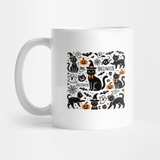 Spooky Halloween Cats, For Cat Lover Mug
