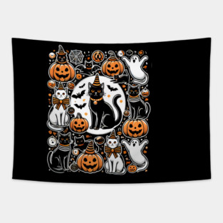 Spooky Halloween Cats, For Cat Lover Tapestry