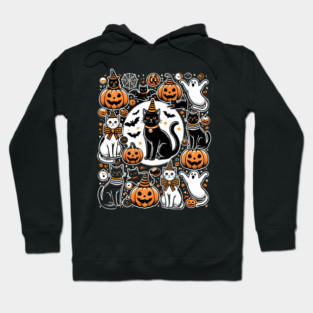 Spooky Halloween Cats, For Cat Lover Hoodie