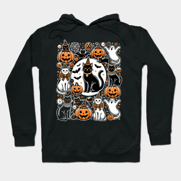 Spooky Halloween Cats, For Cat Lover Hoodie by logiamerch
