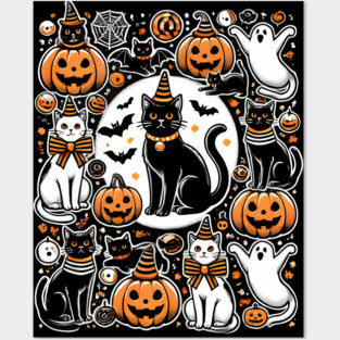Spooky Halloween Cats, For Cat Lover Posters and Art