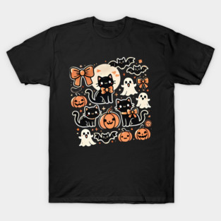 Spooky Halloween Cats, For Cat Lover T-Shirt