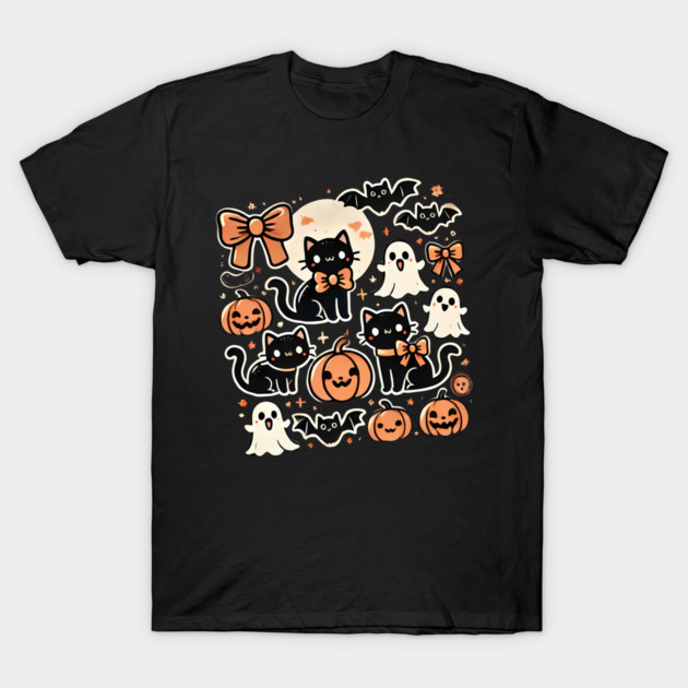 Spooky Halloween Cats, For Cat Lover T-Shirt by logiamerch