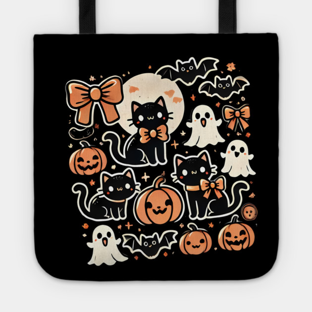 Spooky Halloween Cats, For Cat Lover Tote by logiamerch
