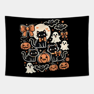 Spooky Halloween Cats, For Cat Lover Tapestry
