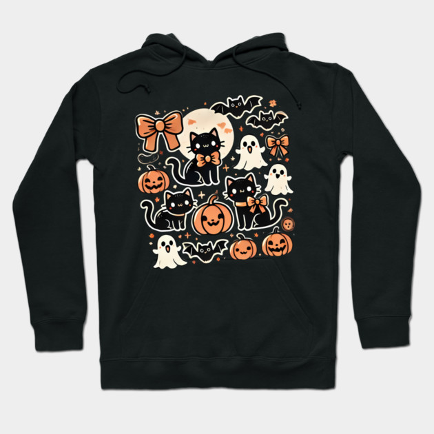 Spooky Halloween Cats, For Cat Lover Hoodie by logiamerch