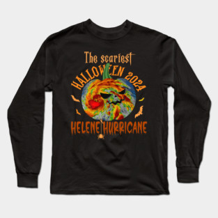The scariest Halloween 2024 Is Helene Hurricane Pumpkin Long Sleeve T-Shirt