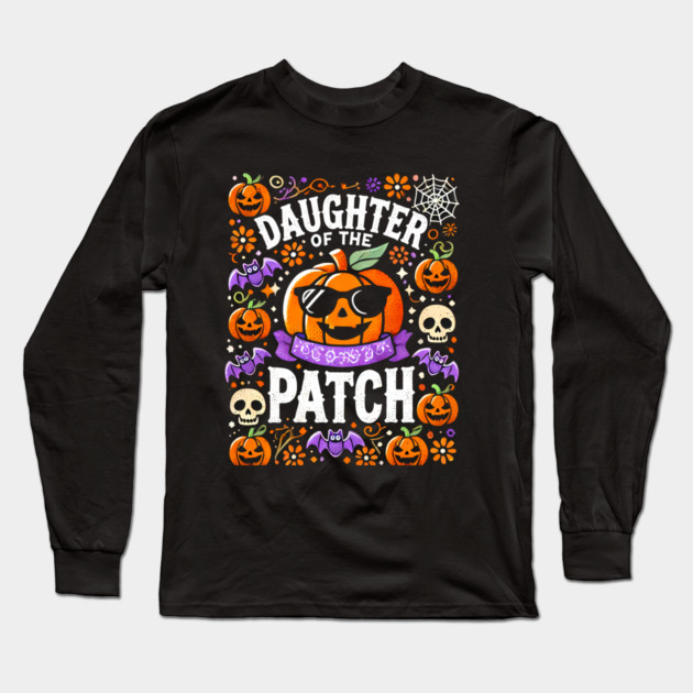 Funny Spooky Halloween, Daughter of the Patch Long Sleeve T-Shirt by logiamerch