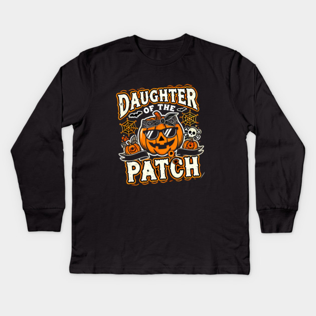 Funny Spooky Halloween, Daughter of the Patch Kids Long Sleeve T-Shirt by logiamerch