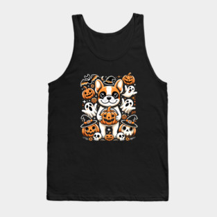 Funny Spooky Halloween, French Bulldog Tank Top