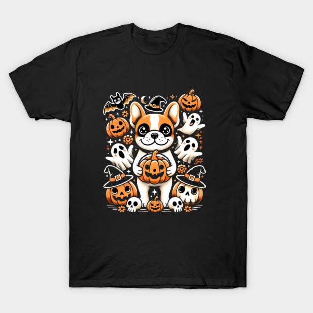 Funny Spooky Halloween, French Bulldog T-Shirt by logiamerch