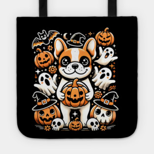 Funny Spooky Halloween, French Bulldog Tote