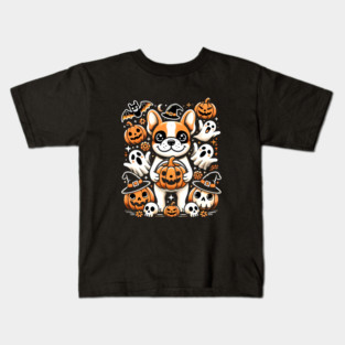 Funny Spooky Halloween, French Bulldog Kids T-Shirt