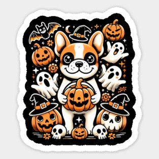 Funny Spooky Halloween, French Bulldog Sticker