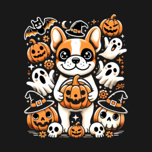 Funny Spooky Halloween, French Bulldog T-Shirt