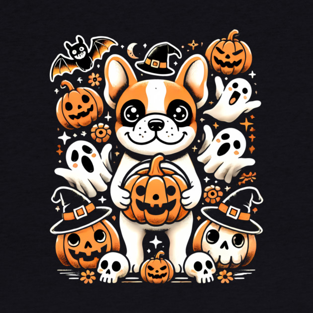 Funny Spooky Halloween, French Bulldog by logiamerch