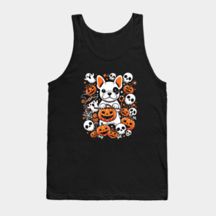 Funny Spooky Halloween, French Bulldog Tank Top