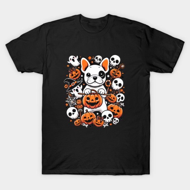 Funny Spooky Halloween, French Bulldog T-Shirt by logiamerch