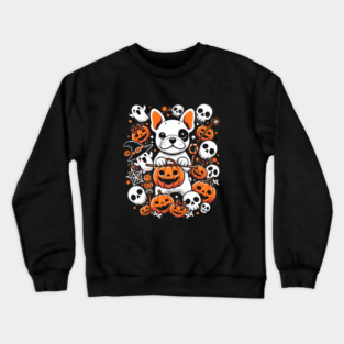Funny Spooky Halloween, French Bulldog Crewneck Sweatshirt