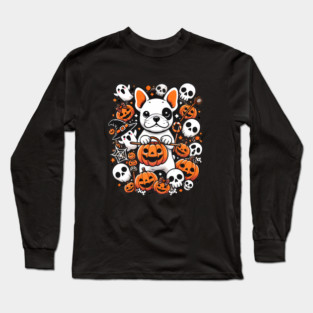 Funny Spooky Halloween, French Bulldog Long Sleeve T-Shirt