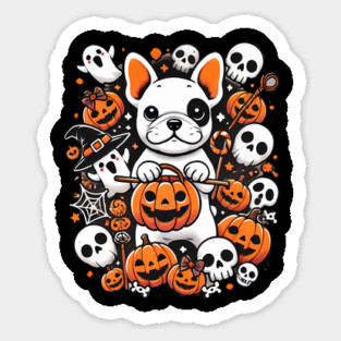 Funny Spooky Halloween, French Bulldog Sticker
