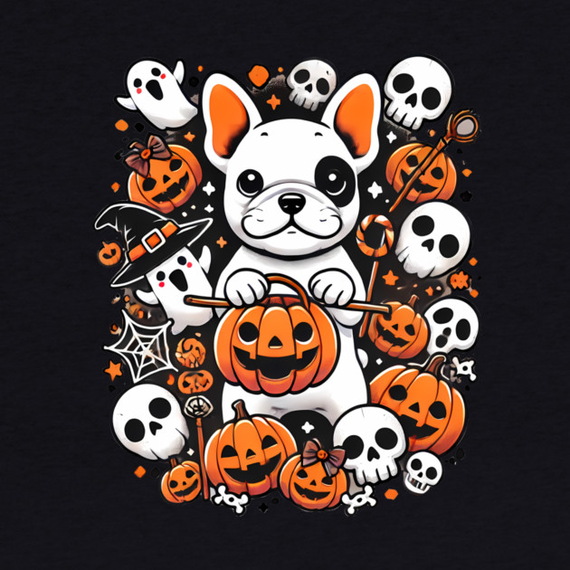 Funny Spooky Halloween, French Bulldog by logiamerch