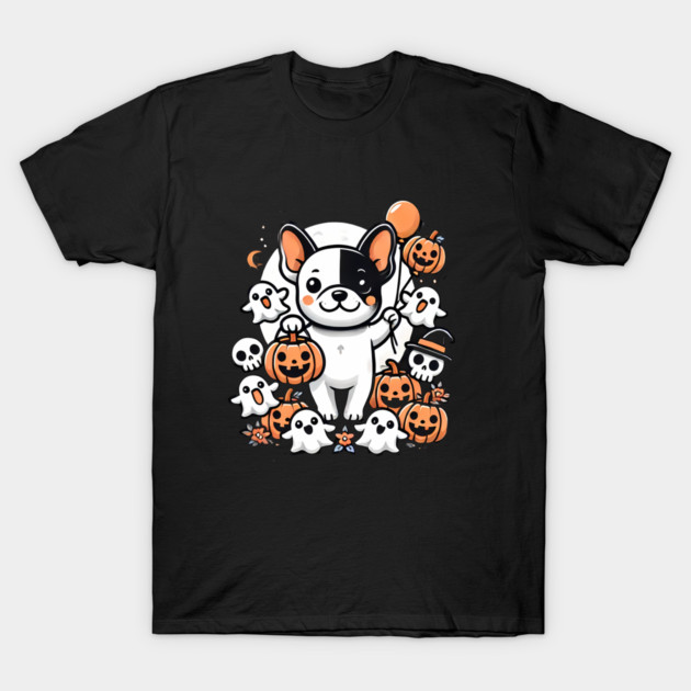 Funny Spooky Halloween, French Bulldog T-Shirt by logiamerch