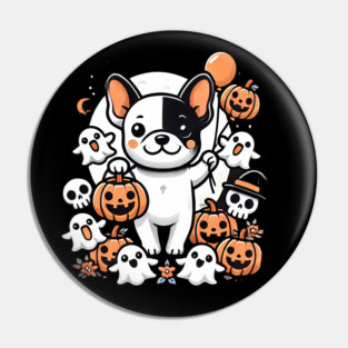 Funny Spooky Halloween, French Bulldog Pin