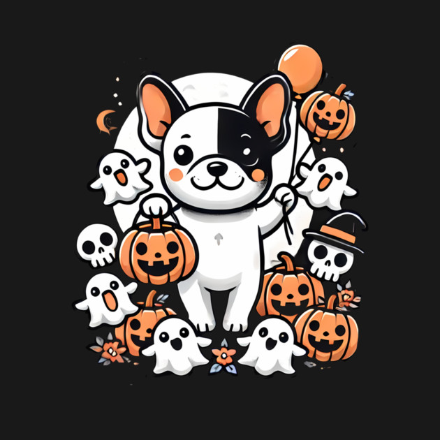 Funny Spooky Halloween, French Bulldog by logiamerch