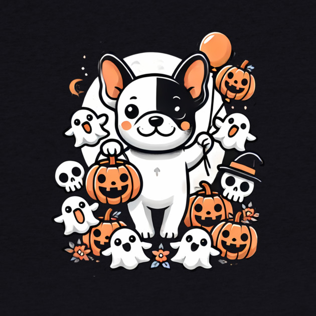Funny Spooky Halloween, French Bulldog by logiamerch