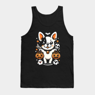 Funny Spooky Halloween, French Bulldog Tank Top