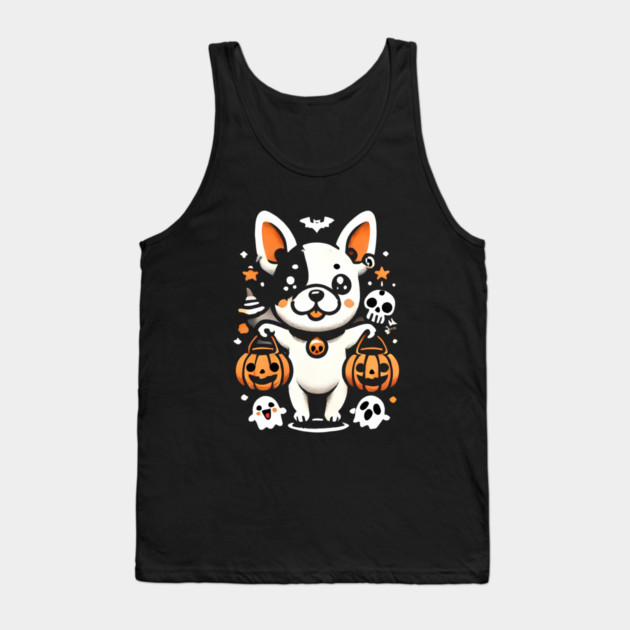 Funny Spooky Halloween, French Bulldog Tank Top by logiamerch