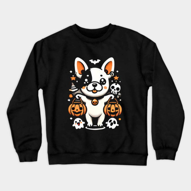 Funny Spooky Halloween, French Bulldog Crewneck Sweatshirt by logiamerch