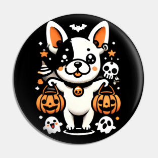 Funny Spooky Halloween, French Bulldog Pin