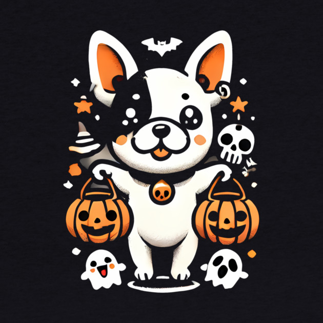 Funny Spooky Halloween, French Bulldog by logiamerch