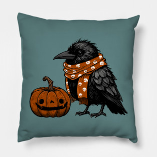 Crow and Pumpkin Pillow