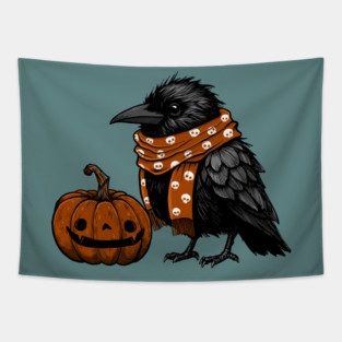 Crow and Pumpkin Tapestry