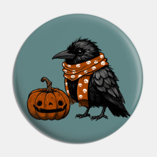 Crow and Pumpkin Pin