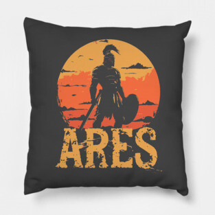 Ares - Greek War God - Mythology & Epic - Retro Pillow