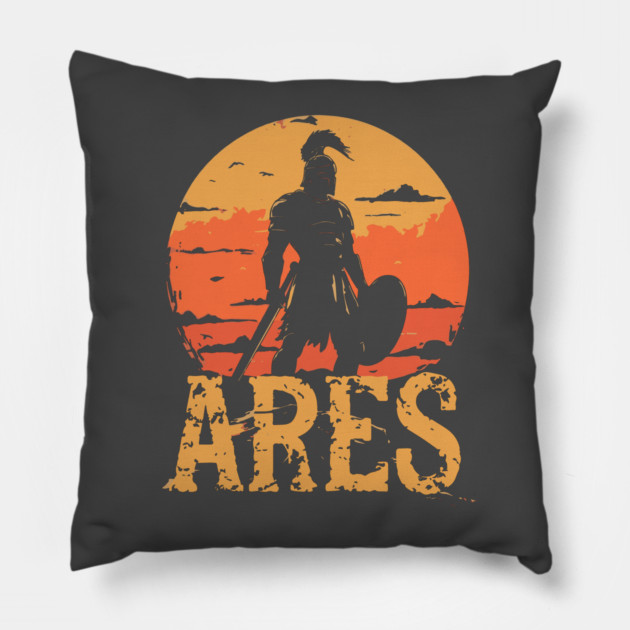 Ares - Greek War God - Mythology & Epic - Retro Pillow by TuncGK
