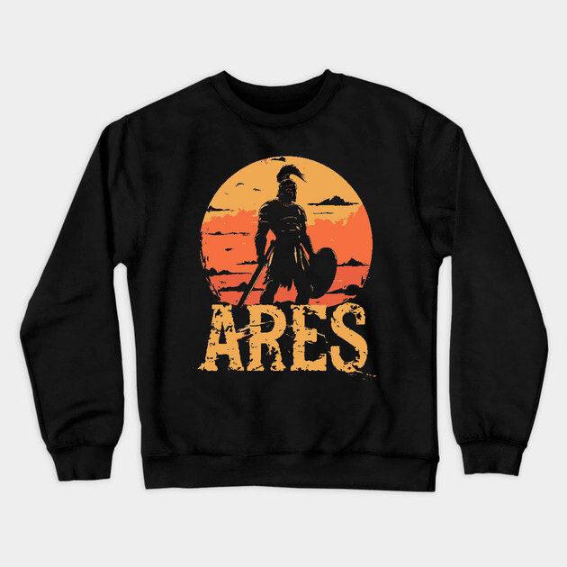 Ares - Greek War God - Mythology & Epic - Retro Crewneck Sweatshirt by TuncGK