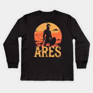 Ares - Greek War God - Mythology & Epic - Retro Kids Long Sleeve T-Shirt