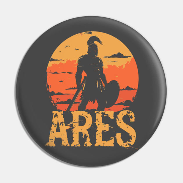 Ares - Greek War God - Mythology & Epic - Retro Pin by TuncGK