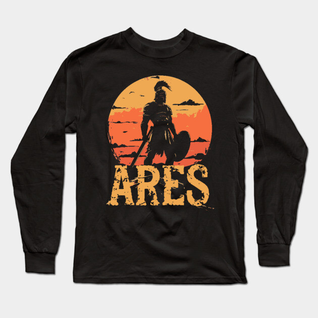 Ares - Greek War God - Mythology & Epic - Retro Long Sleeve T-Shirt by TuncGK