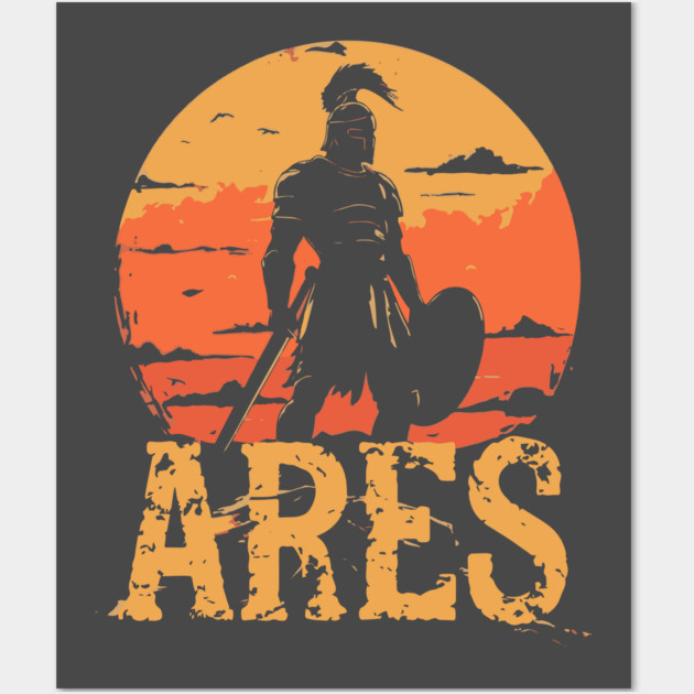Ares - Greek War God - Mythology & Epic - Retro Wall Art by TuncGK