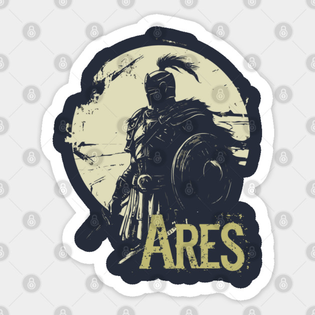 Ares - Greek God of War - Mythology & Epic - Comic Book Style Sticker by TuncGK