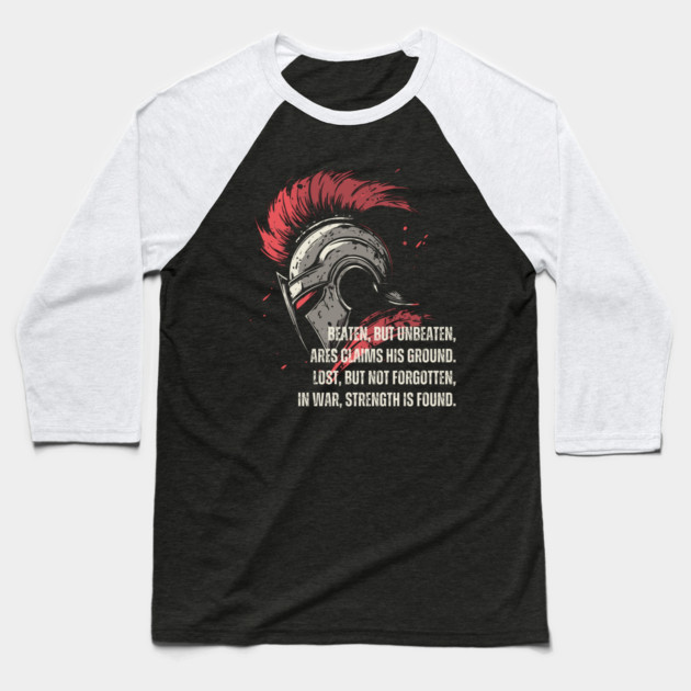 Poetic Ares - Beaten but Unbeaten - Greek Mythology & Epic Baseball T-Shirt by TuncGK