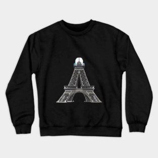 Eiffel Tower with its Top Replaced by a Large Classic Light Bulb Crewneck Sweatshirt